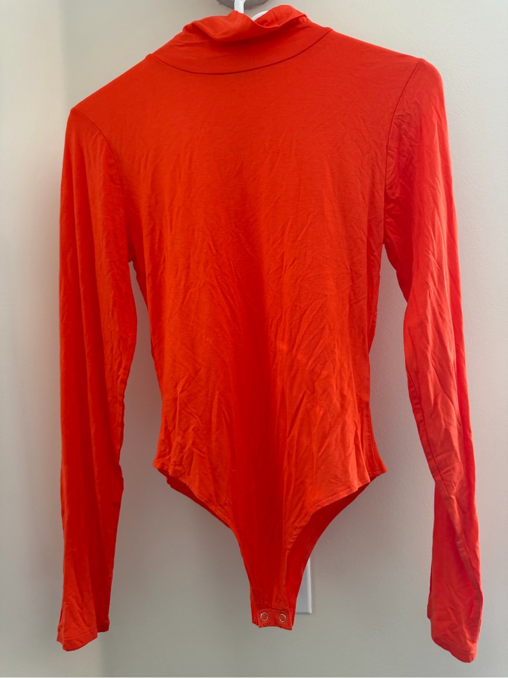 Fashion Nova Long Sleeve Snap Bodysuit - Bright orange